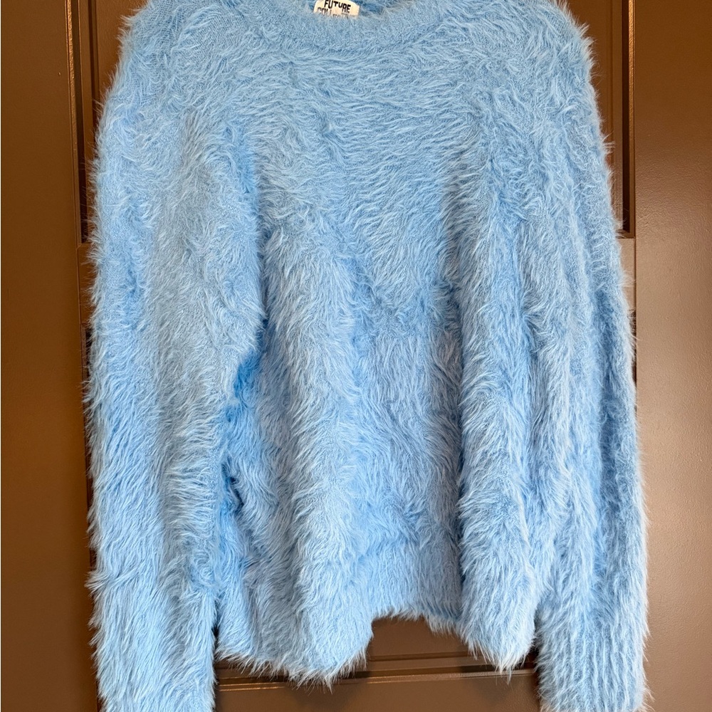 Future Collective Fluffy Blue Sweater